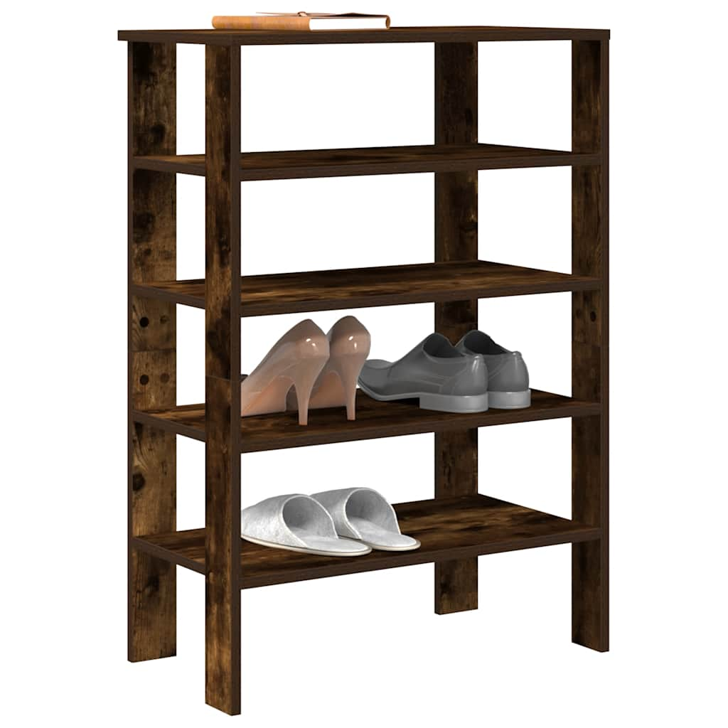 Vidaxl Shoe Rack 61x32x87.5 cm bearbetat trä rökt ekfärgad