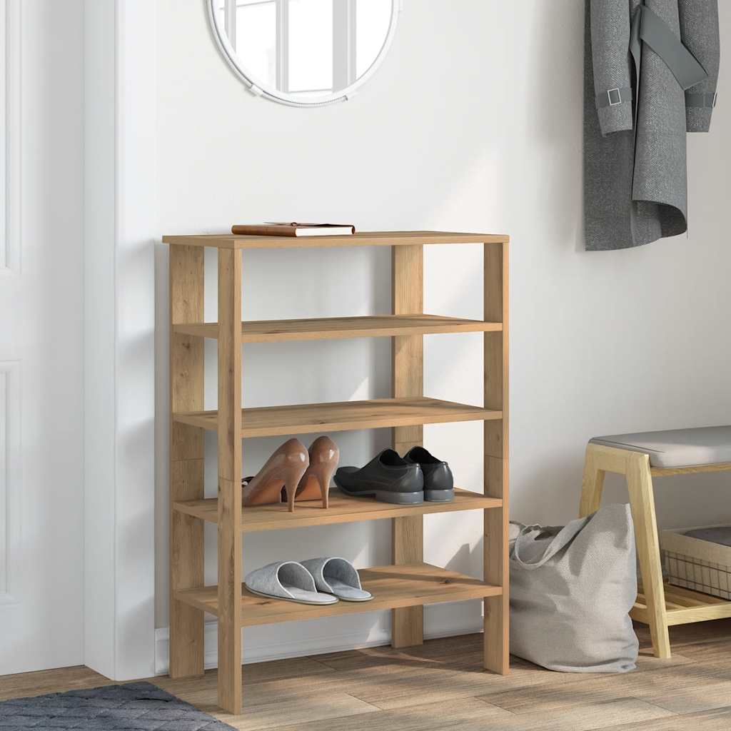 Vidaxl sko rack 61x32x87,5 cm Behandlet trehåndverk eikfarge