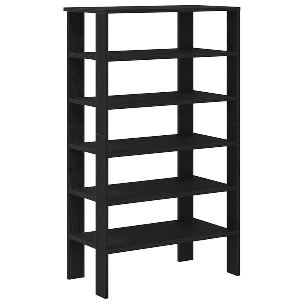 Vidaxl Shoe Rack 61x32x105 cm de madera procesada negra