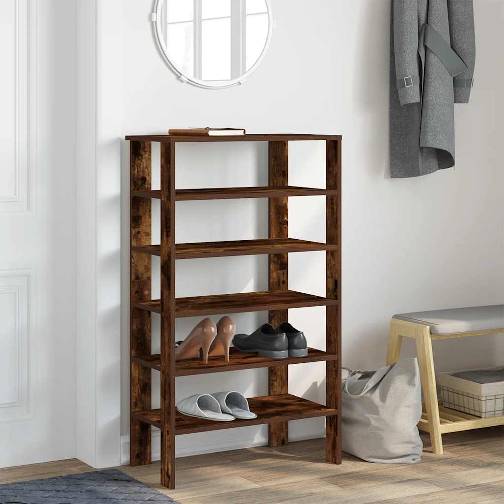 VIDAXL -Schuhregal 61x32x105 cm verarbeiteter Holzgeräuchchen -Eiche gefärbt