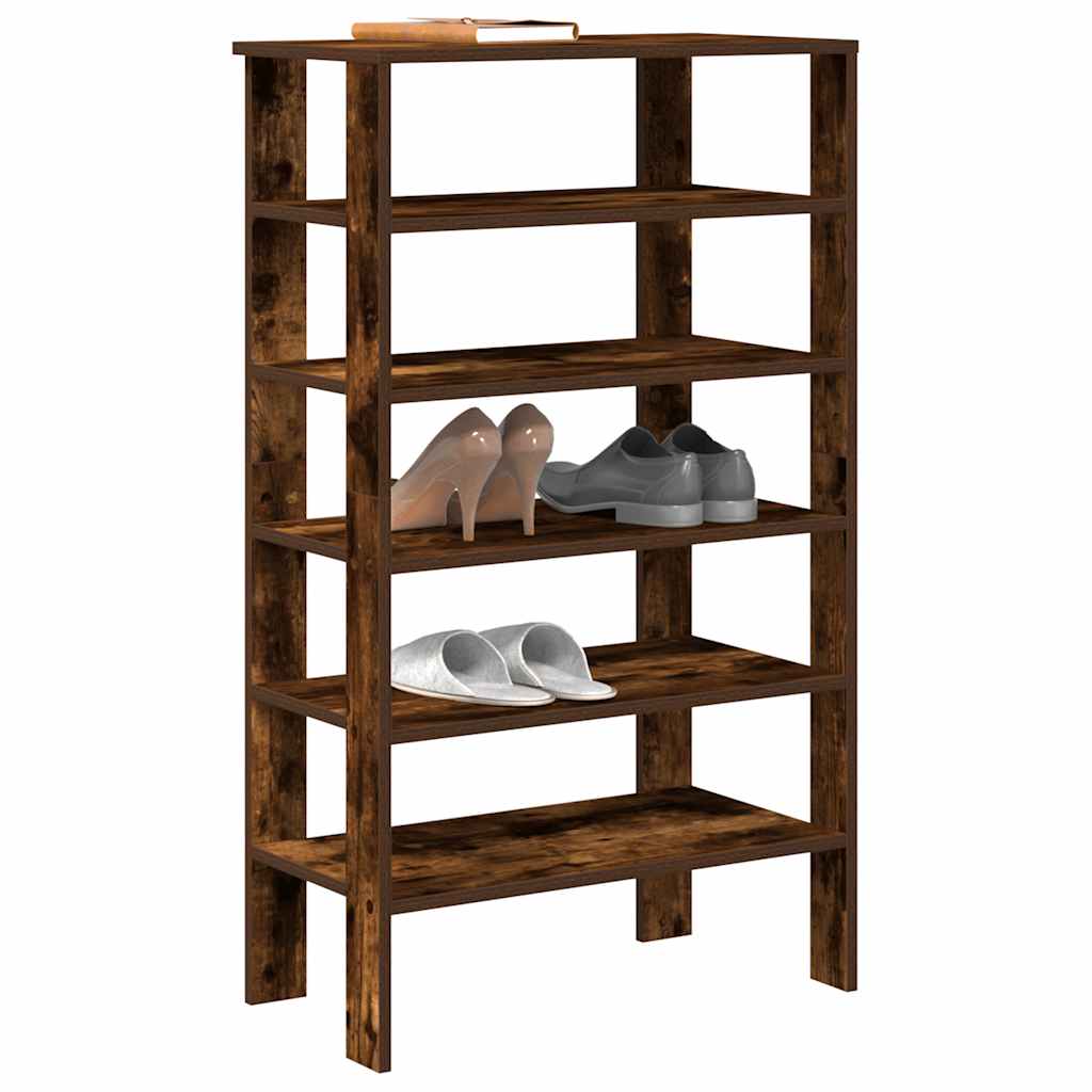 Vidaxl Shoe Rack 61x32x105 cm forarbejdet træ røget eg farvet