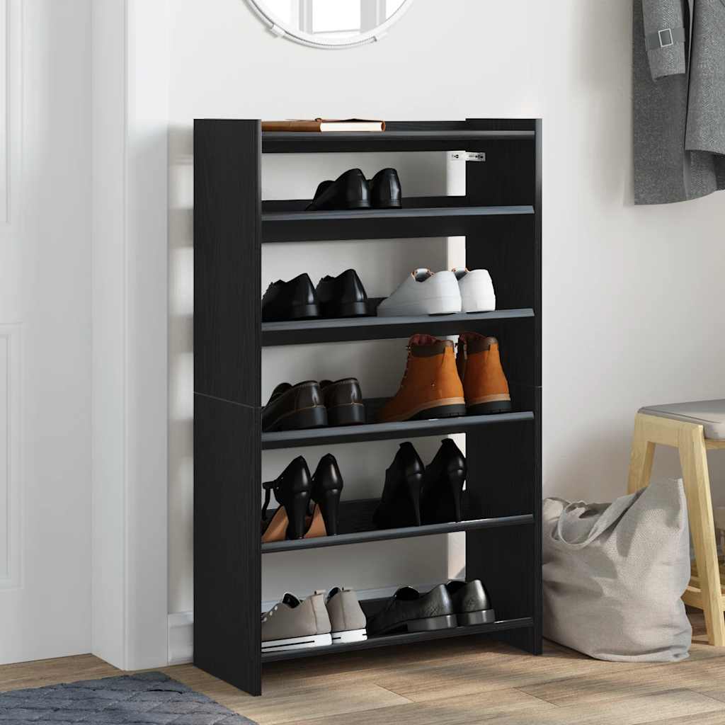 Vidaxl Shoe Rack 60x25x100 cm Behandlet tre svart