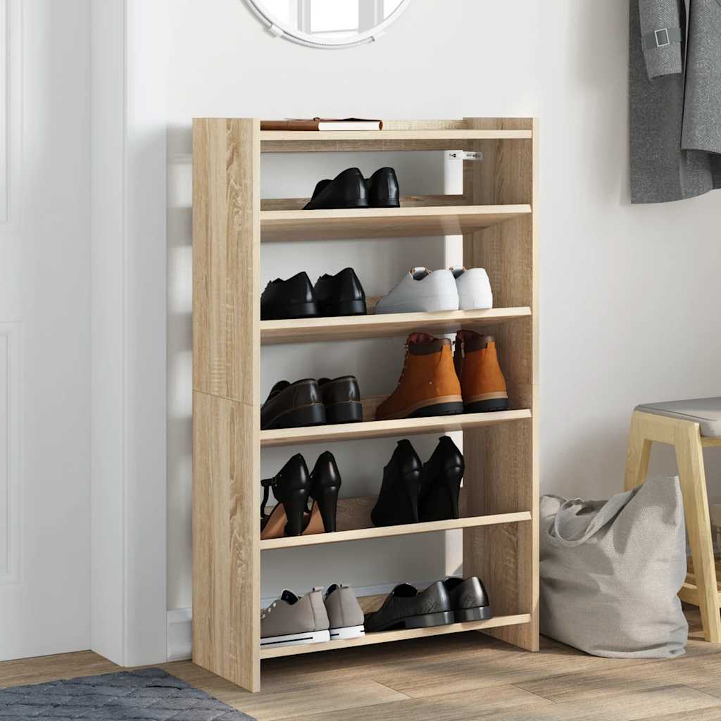 Rack de chaussures Vidaxl 60x25x100 cm Bois de chêne sonoma en bois sonoma coloré