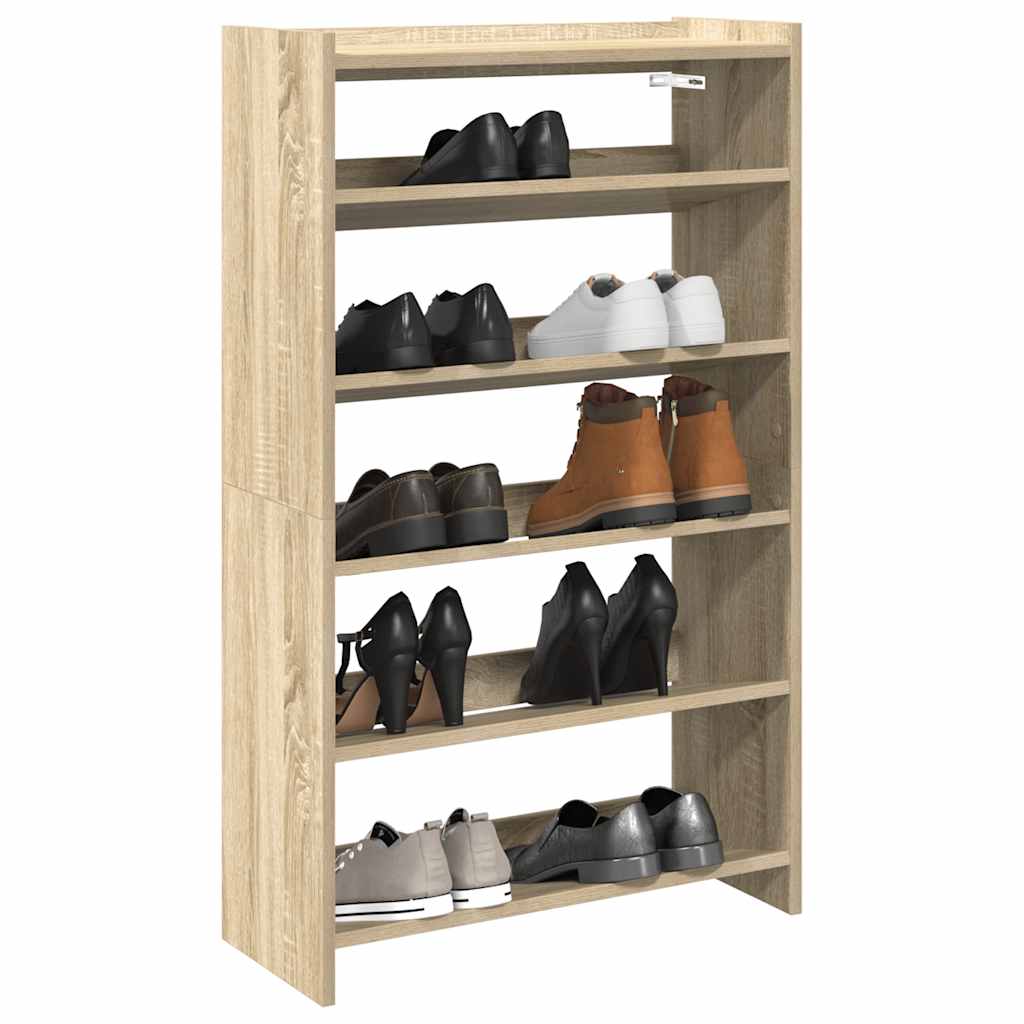 Vidaxl Shoe Rack 60x25x100 cm forarbejdet træ sonoma eg farvet