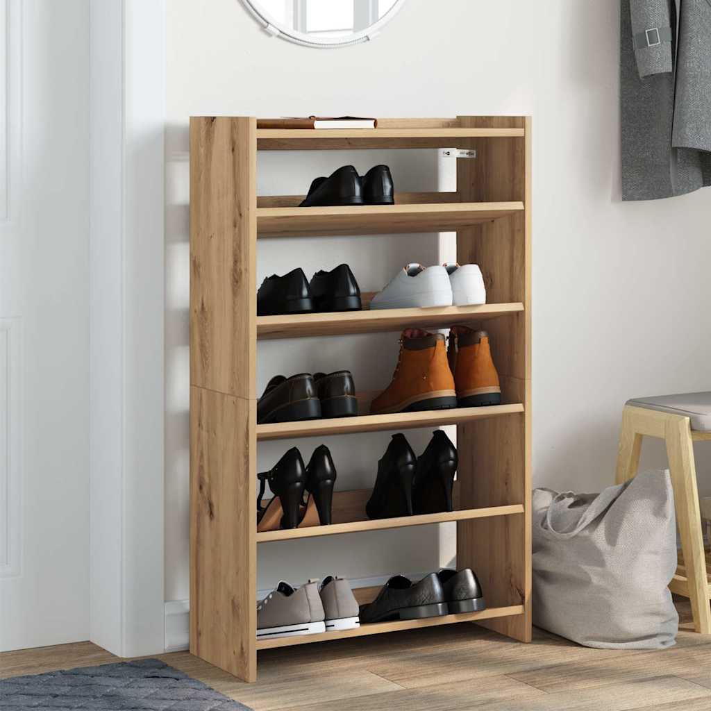 Vidaxl Shoe Rack 60x25x100 cm przetworzony drewniany drewniany dąb