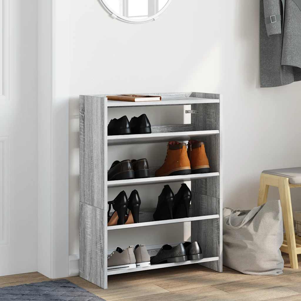 VidaXL shoe rack 60x25x81 cm processed wood gray sonoma oak colored