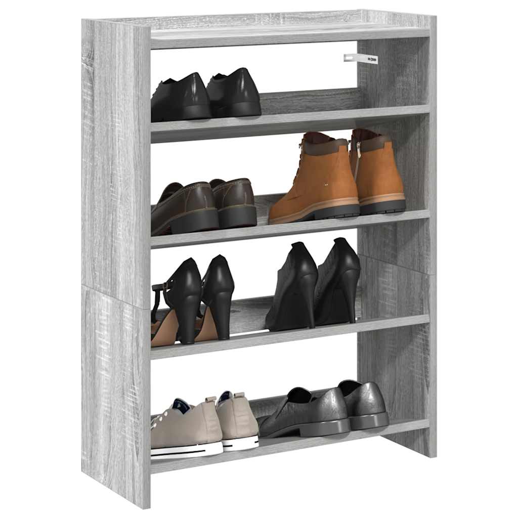 VIDAXL -Schuhregal 60x25x81 cm verarbeitetes Holzgrau Sonoma Eiche gefärbt