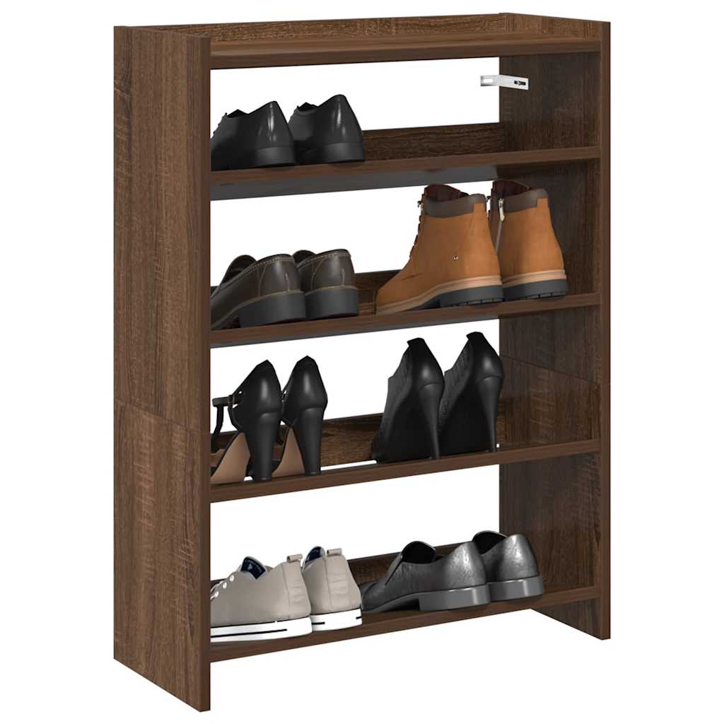 Vidaxl Shoe Rack 60x25x81 cm Behandlet trebrun eikfarge