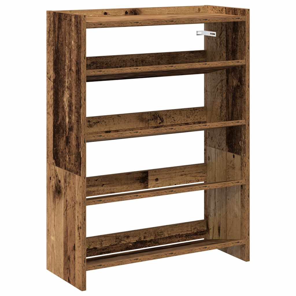 Vidaxl Schong Rack 60x25x81 CM verschafft Holz alen Holzaarf faarweg