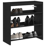 Rack de chaussures Vidaxl 60x25x62 cm Bois de bois noir