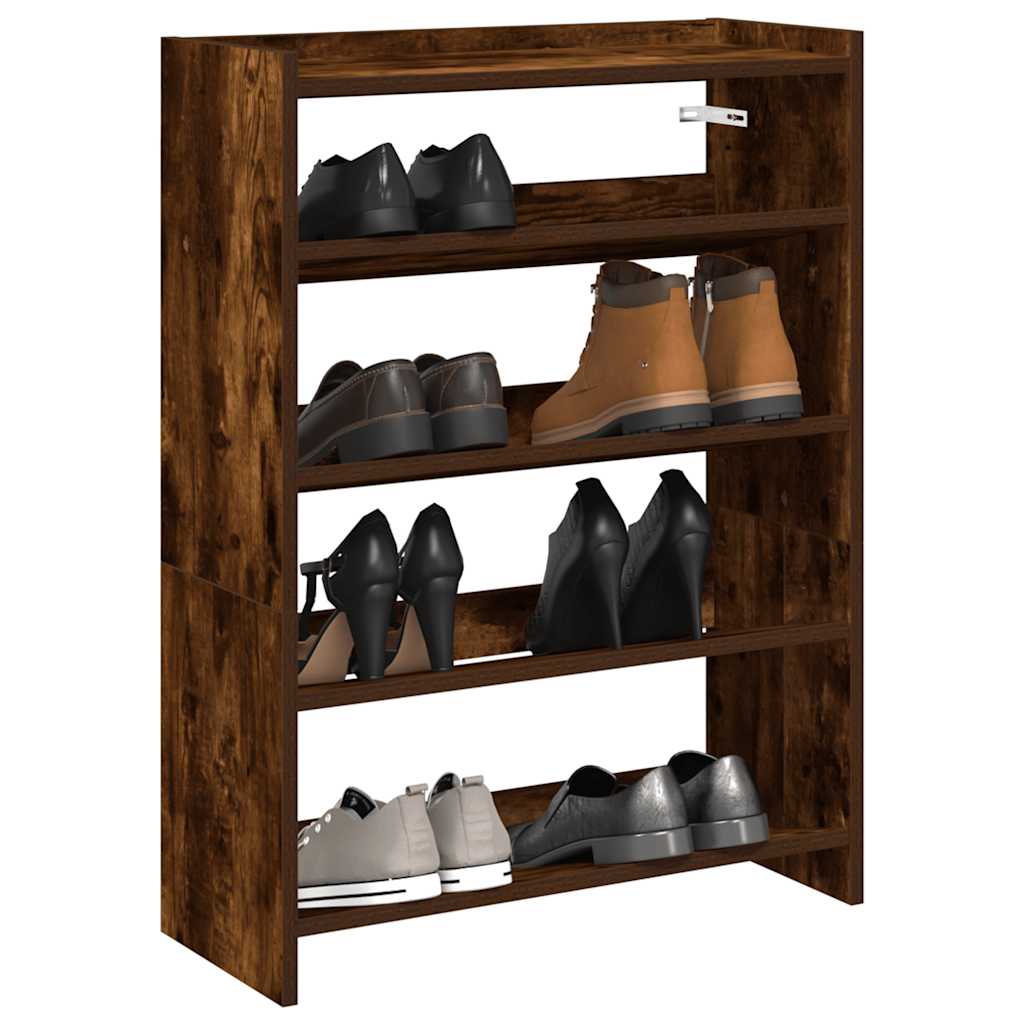 Vidaxl Shoe Rack 60x25x62 cm bearbetat trä rökt ekfärgad