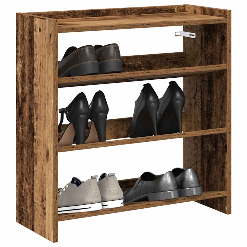 Vidaxl Shoe Rack 60x25x62 cm Behandlet tre gammelt trefarget