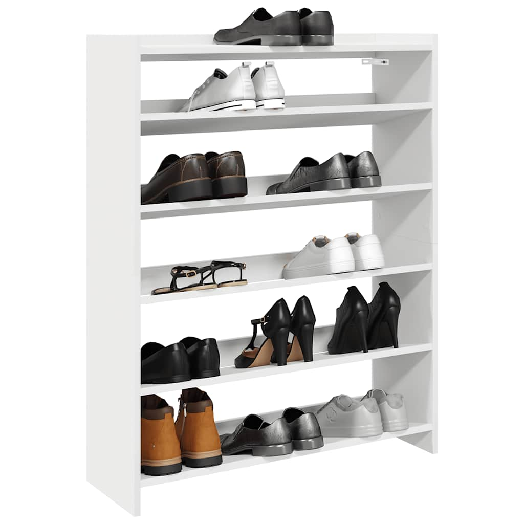 Vidaxl Shoe Rack 80x25x100 cm przetworzony drewniany biały