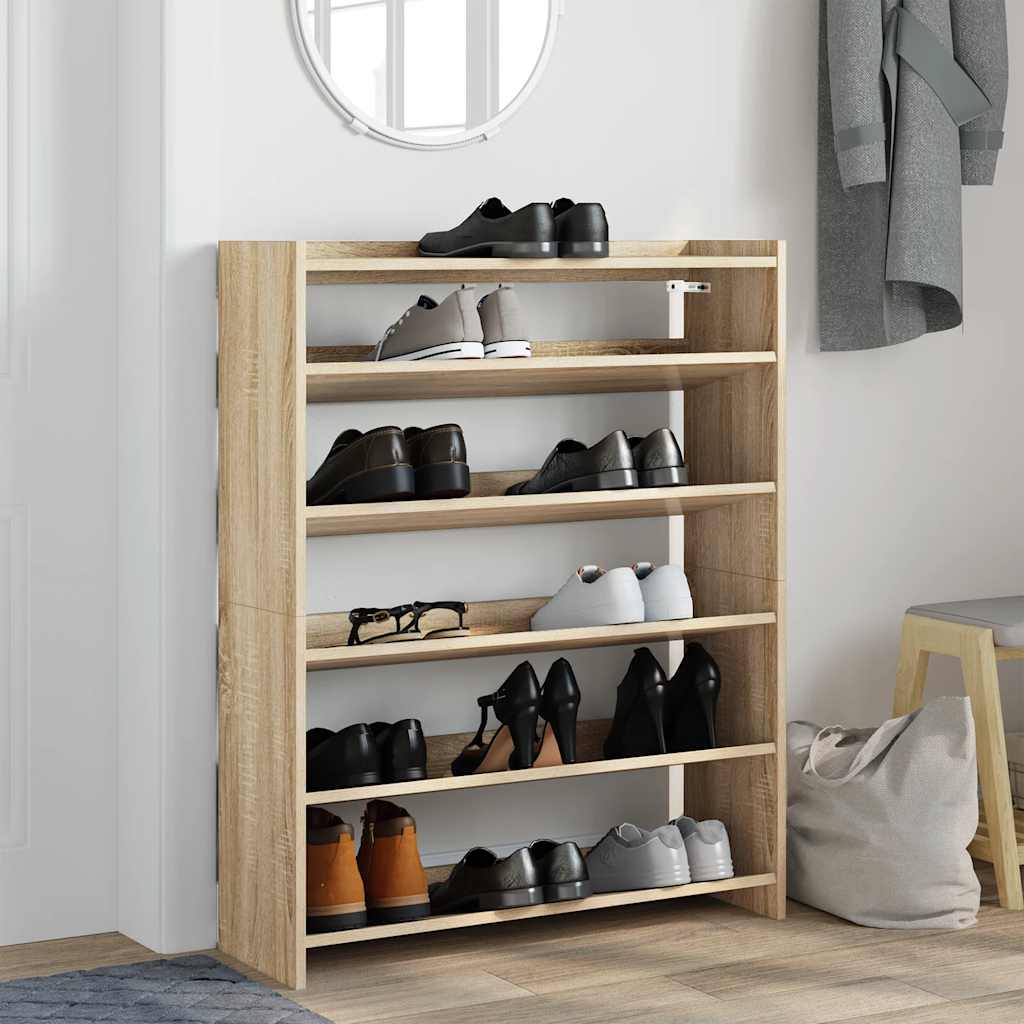 Rack de chaussures Vidaxl 80x25x100 cm Bois de chêne sonoma en bois de chêne sonoma