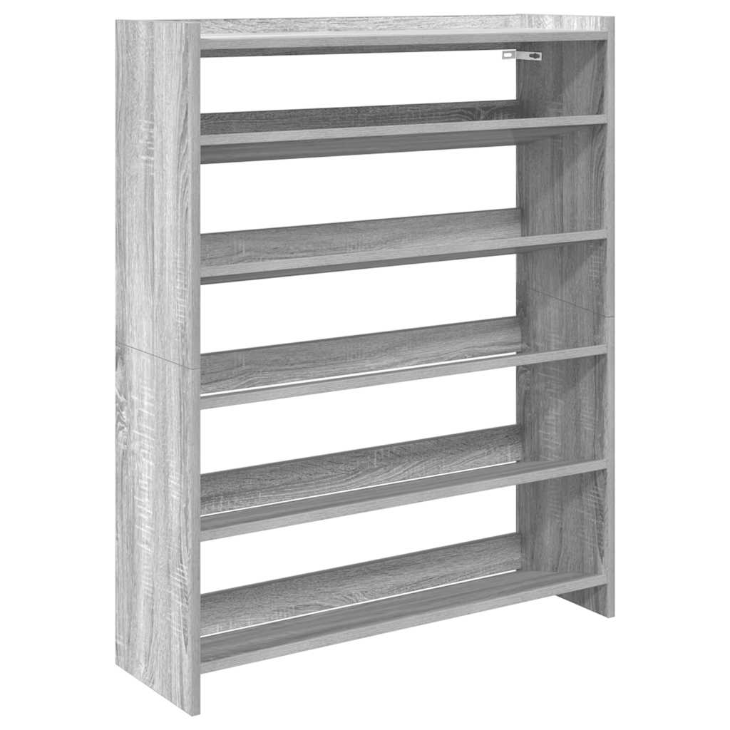 VidaXL shoe rack 80x25x100 cm processed wood gray sonoma oak colored