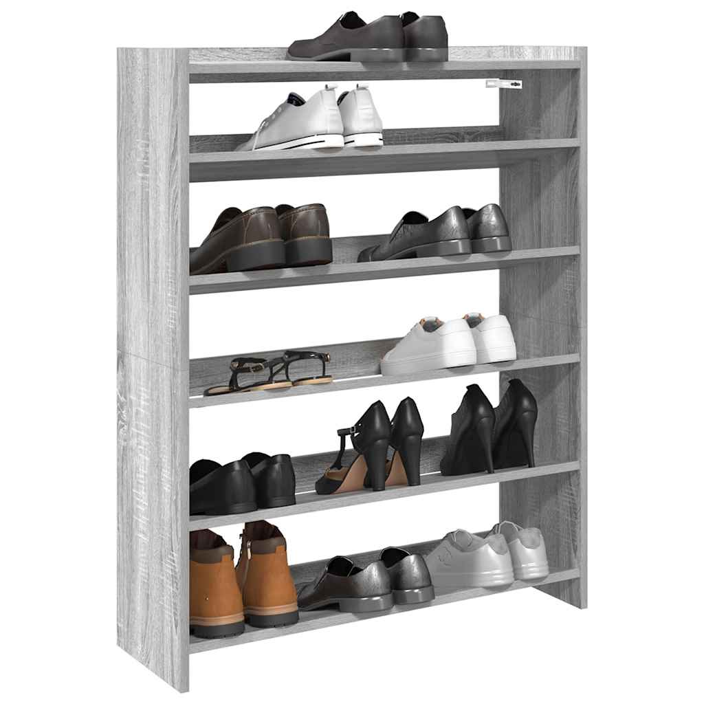 Rack de chaussures Vidaxl 80x25x100 cm en bois de bois de bois de chêne sonoma coloré