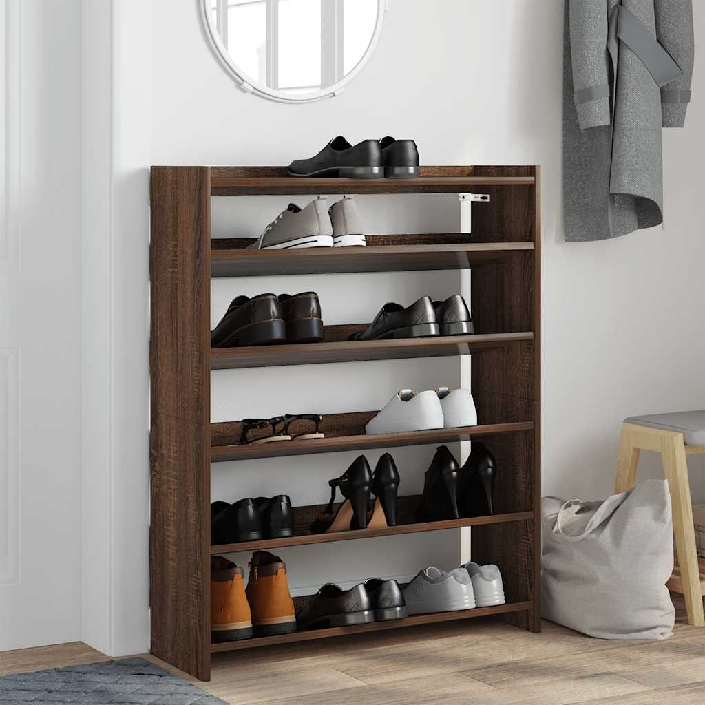 Vidaxl Shoe Rack 80x25x100 cm Color de roble de madera procesada