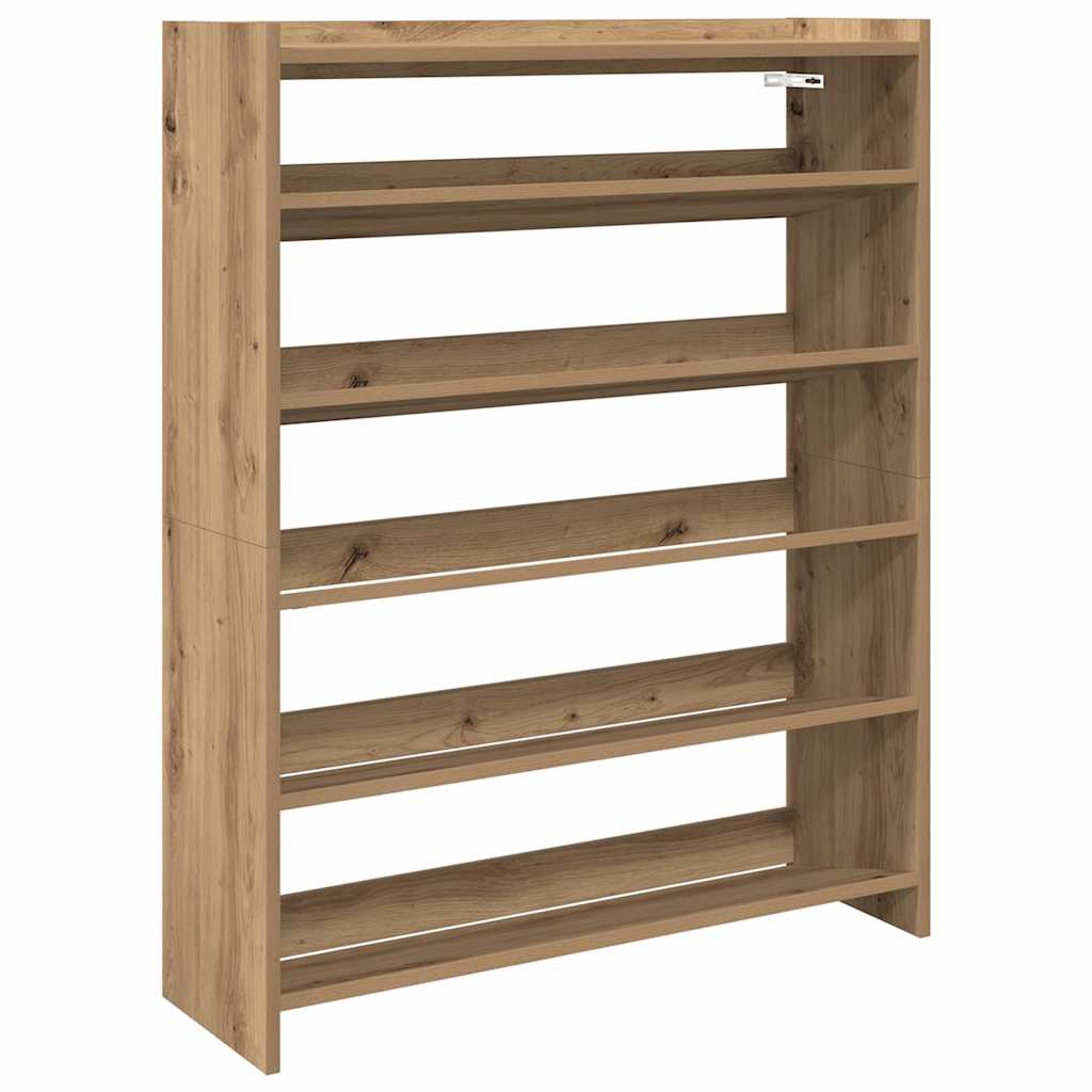 Vidaxl Shoe Rack 80x25x100 cm przetworzony drewniany drewniany kolor dębowy