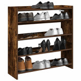 Rack de chaussures Vidaxl 80x25x81 cm Couleur de chêne fumé en bois transformé