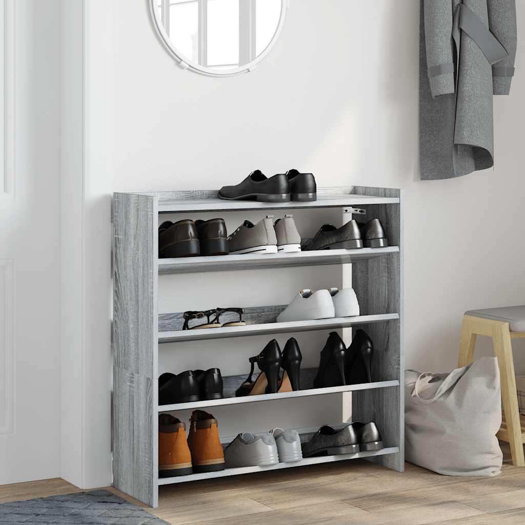 Vidaxl Shoe Rack 80x25x81 cm forarbejdet trægrå sonoma eg Farve