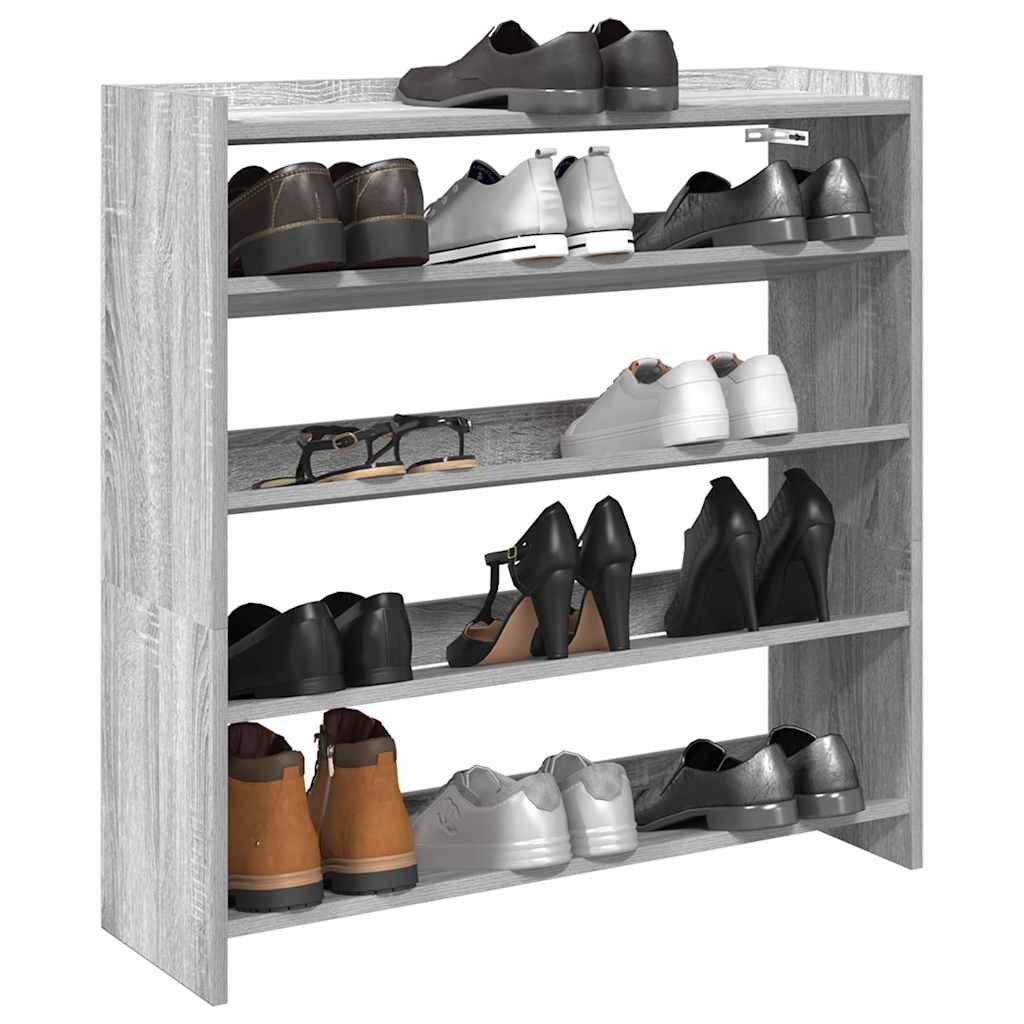 Vidaxl Shoe Rack 80x25x81 cm forarbejdet trægrå sonoma eg Farve