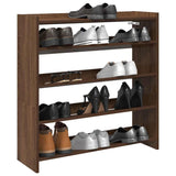 Vidaxl Shoe Rack 80x25x81 CM Przetworzony drewniany brązowy dąb