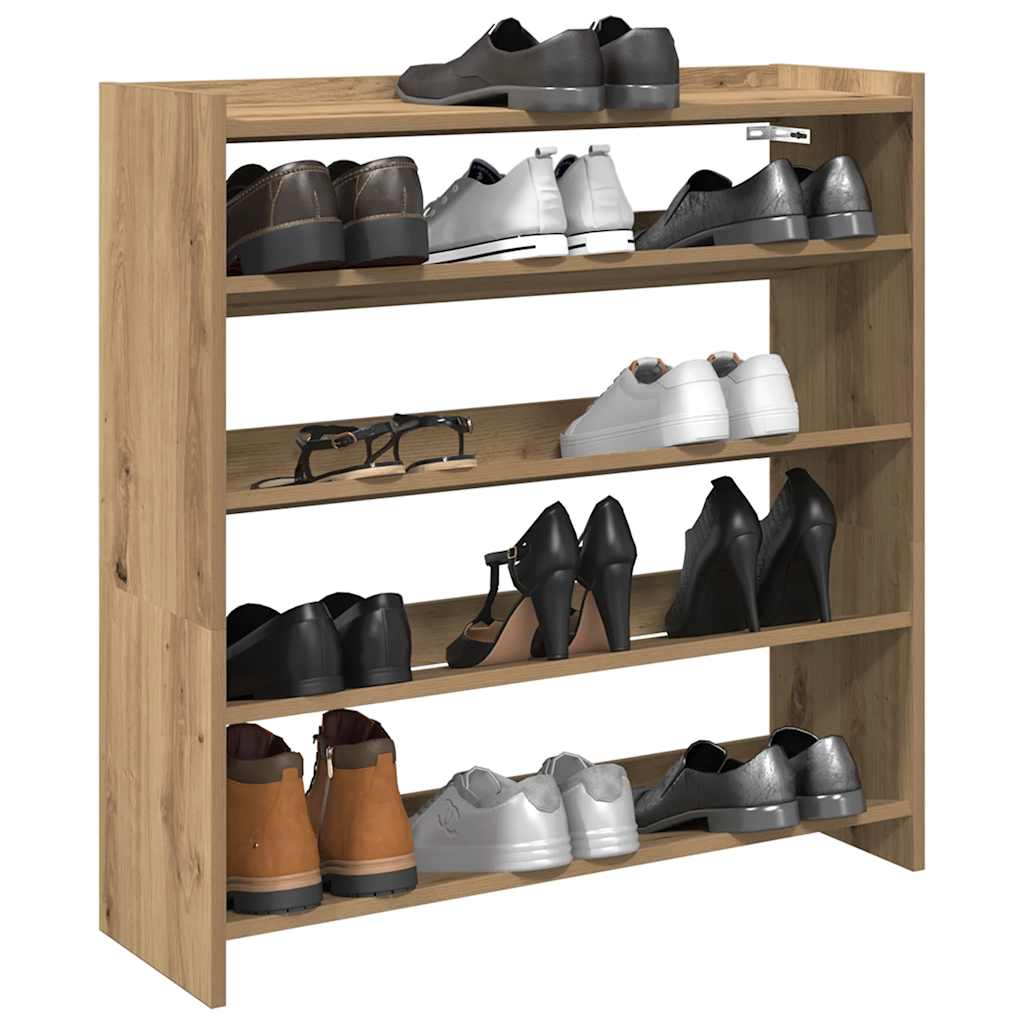 Vidaxl shoe rack 80x25x81 cm processed wood artisanal oak color