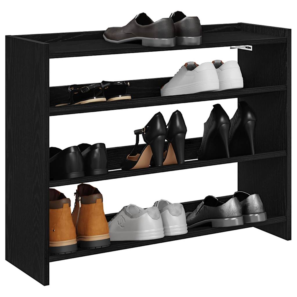 Vidaxl Shoe Rack 80x25x62 cm Behandlet tre svart