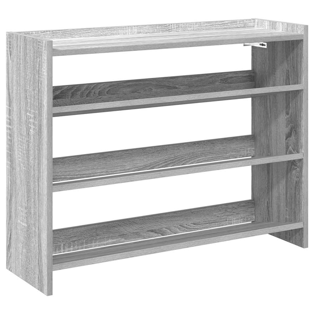 Vidaxl Shoe Rack 80x25x62 cm Forarbejdet trægrå sonoma eg Farve