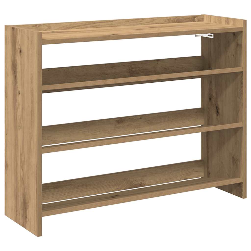 Vidaxl schoenenrek 80x25x62 cm bewerkt hout artisanaal eikenkleur