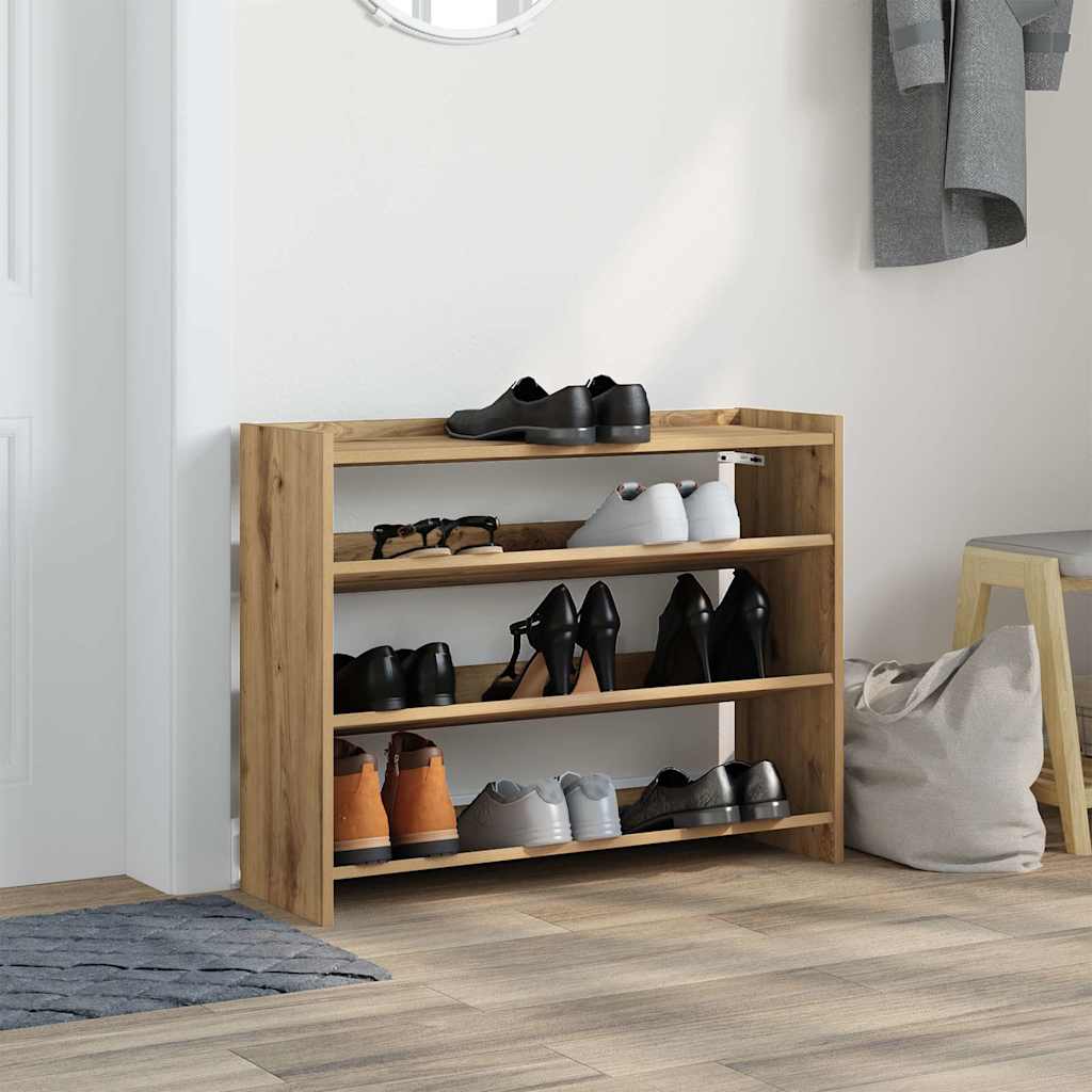 Vidaxl Shoe Rack 80x25x62 cm Forarbejdet træ Artisanal eg Farve