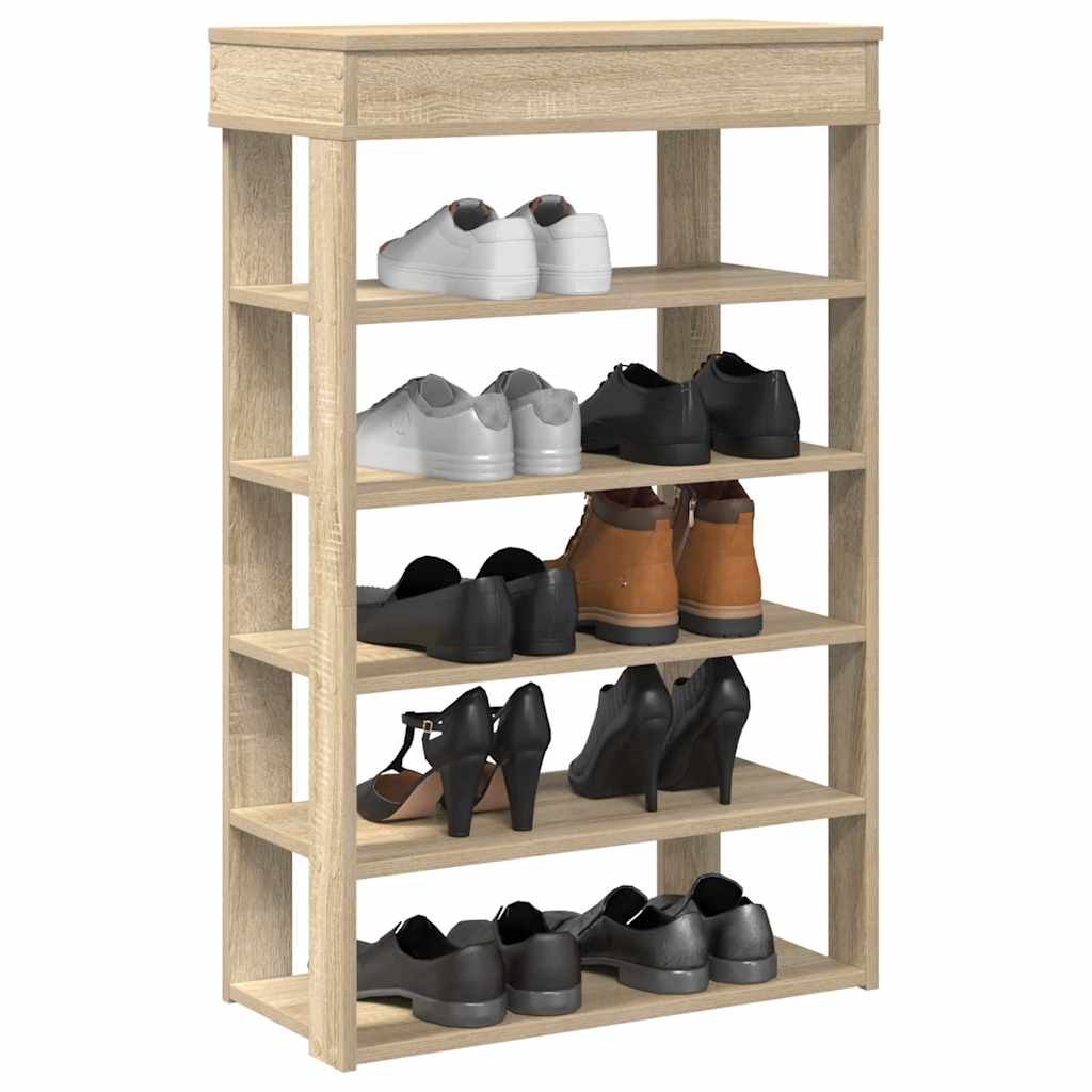 Vidaxl Shoe Rack 60x30x98 cm de madera procesada Sonoma Oak -Coled