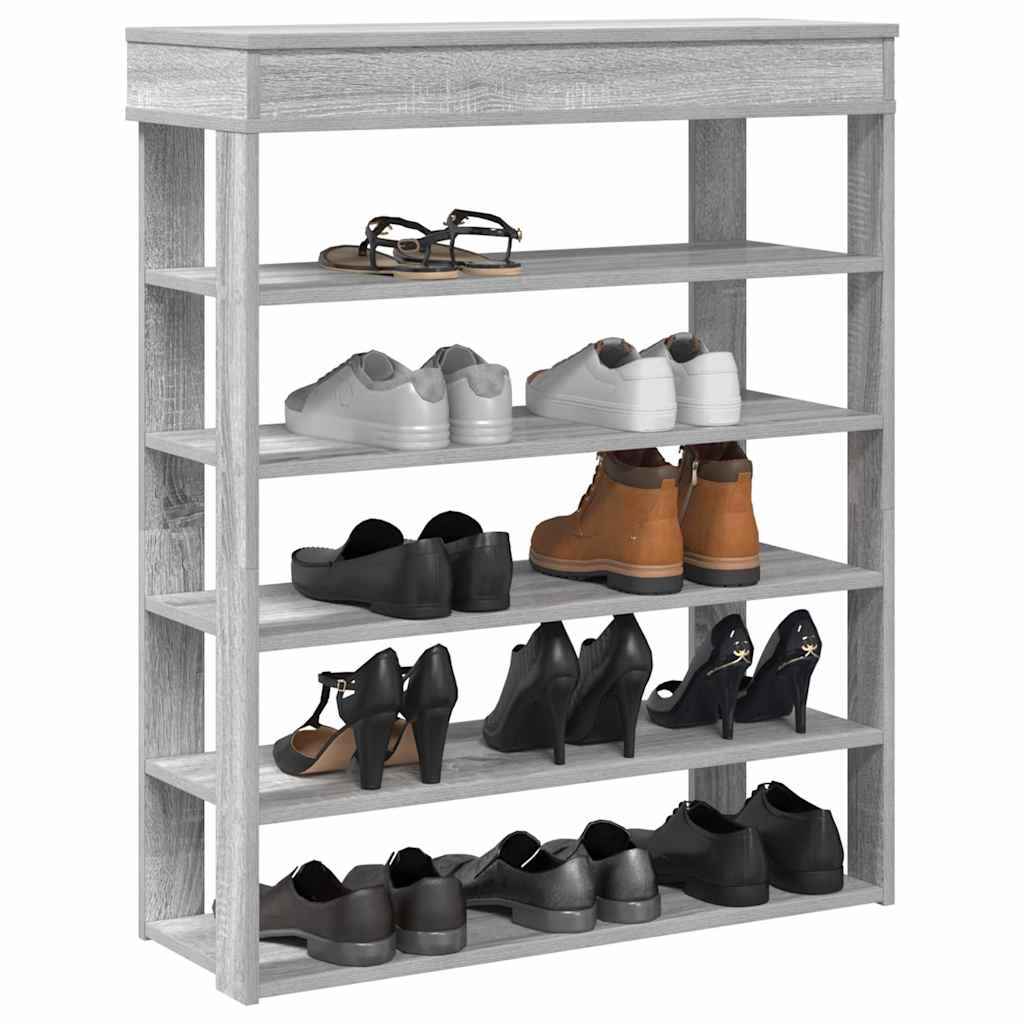 Vidaxl scarpiera da scarpe 80x30x98 cm Sonoma grigio in legno trasformato