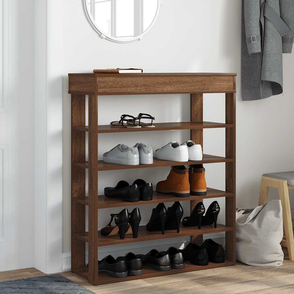 Vidaxl shoe rack 80x30x98 cm processed wood brown oak color