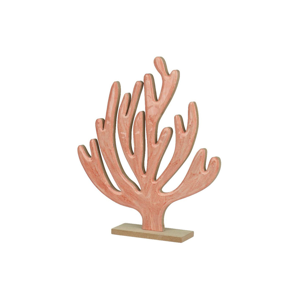 Decoris deco coral on wooden base 5x24x27.5cm