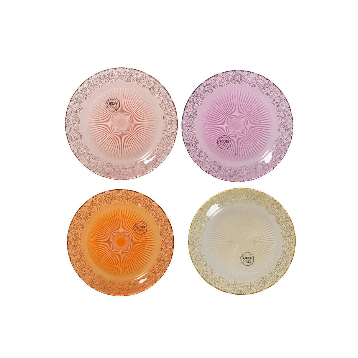 Breakfast plate glass 18 cm 4 assorted | 4 pieces
