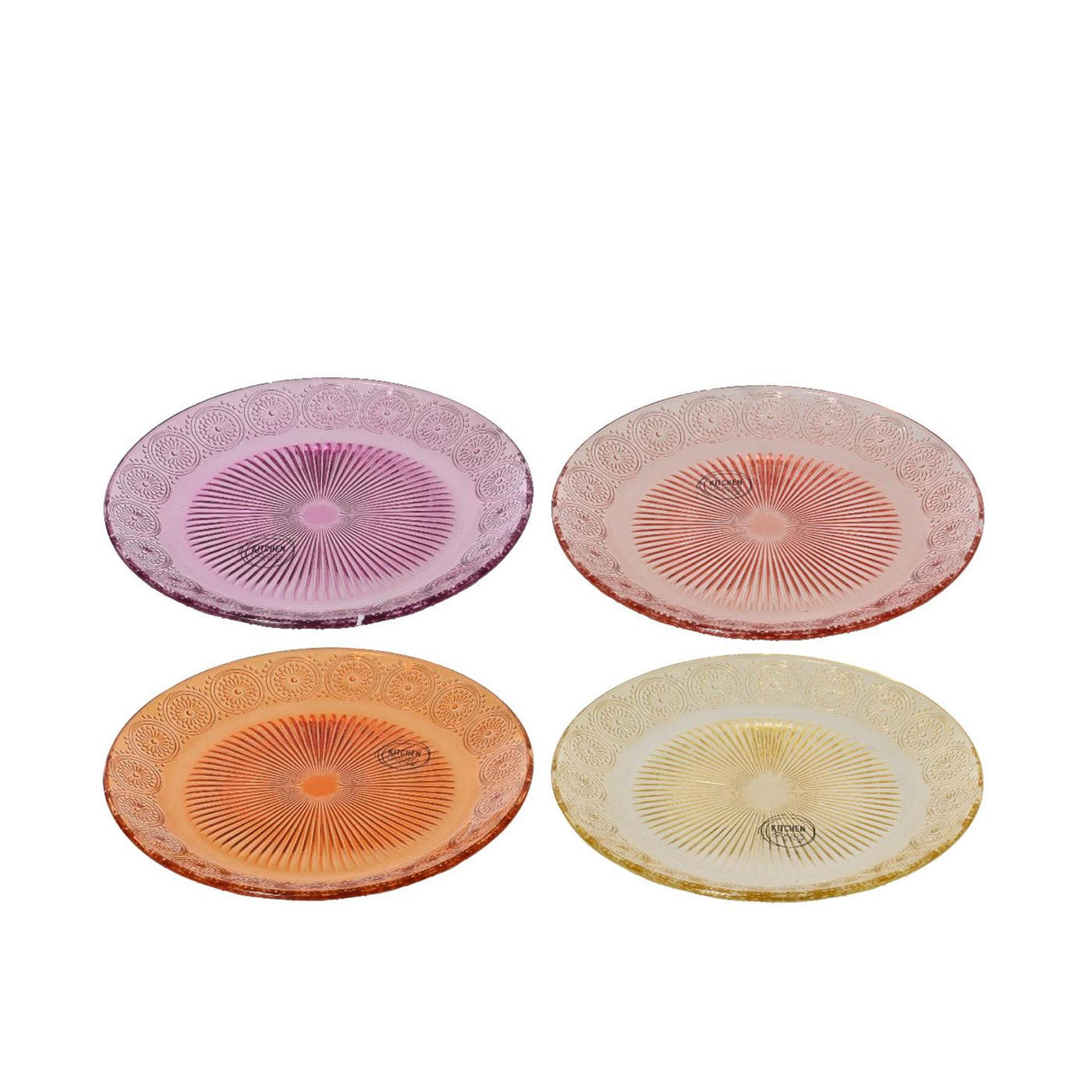 Breakfast plate glass 18 cm 4 assorted | 4 pieces