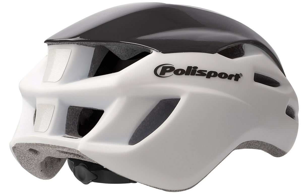 Polisport helmet aero road matt white shine black yellow m 55-58cm