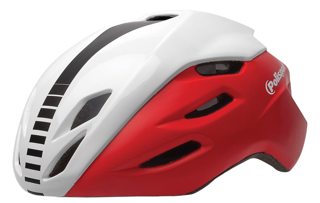 Polisport Helm Aero Road Mat Red Gloss White Black M 55-58cm