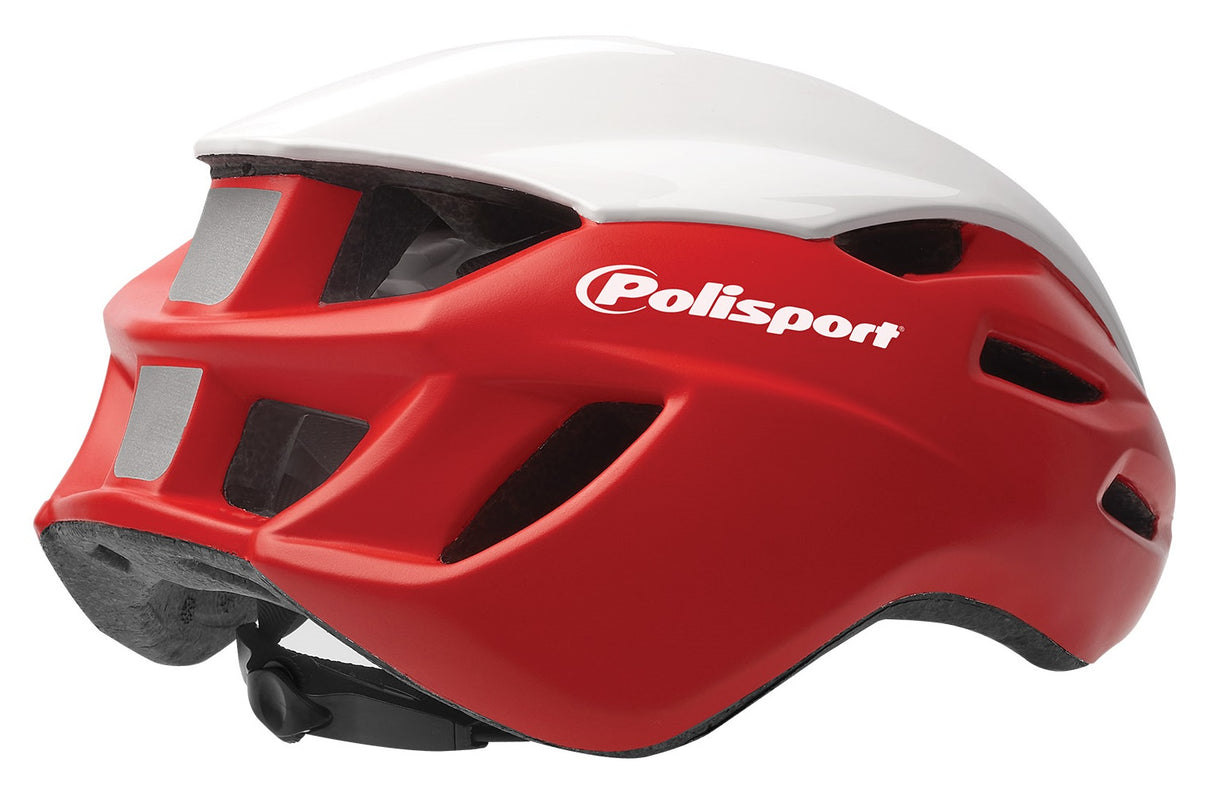 Polisport Helm Aero Road Mat Red Gloss White Black M 55-58cm