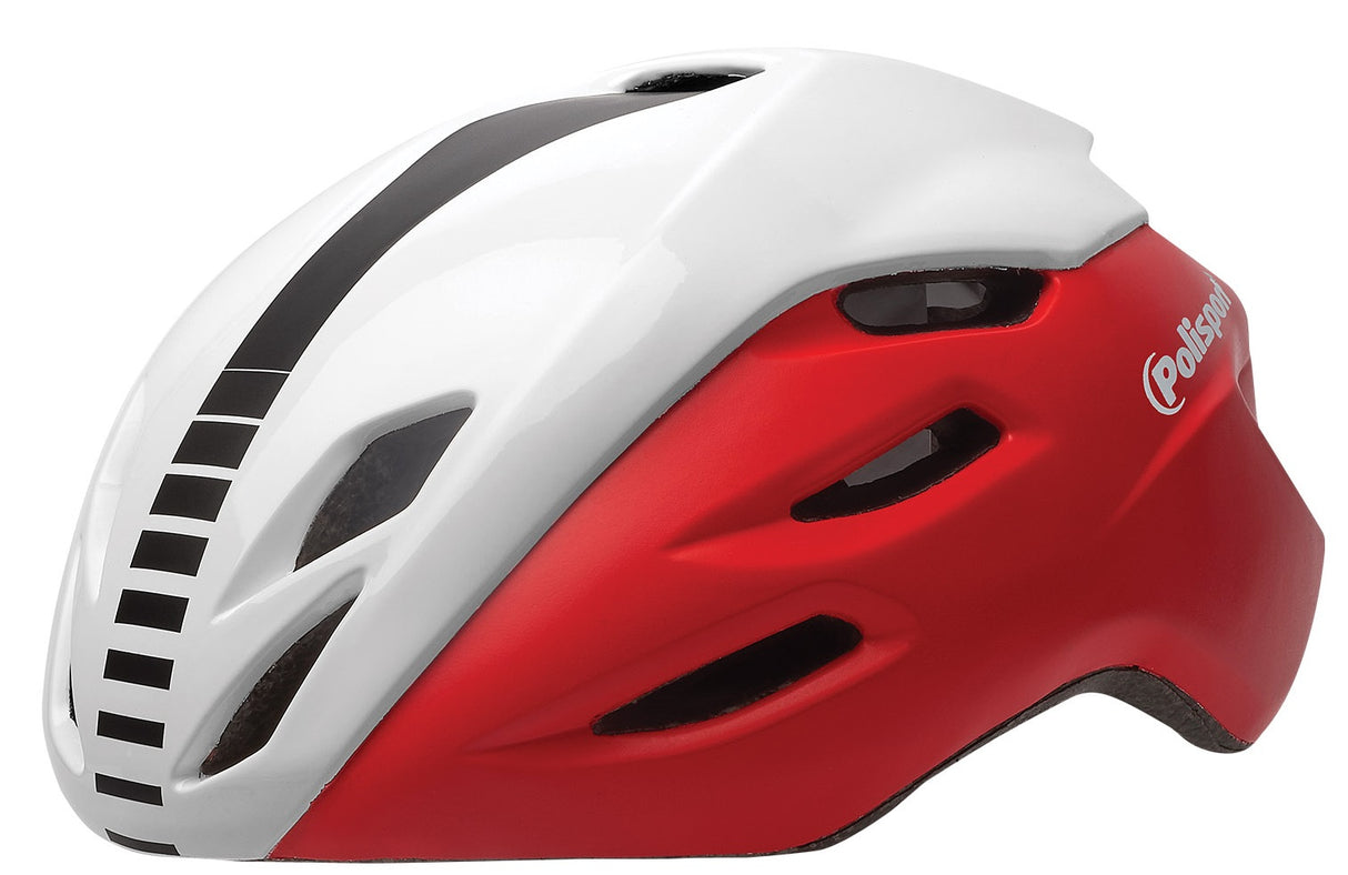 Polisport Helm Aero Road Mat Red Gloss White Black L 58-61 cm