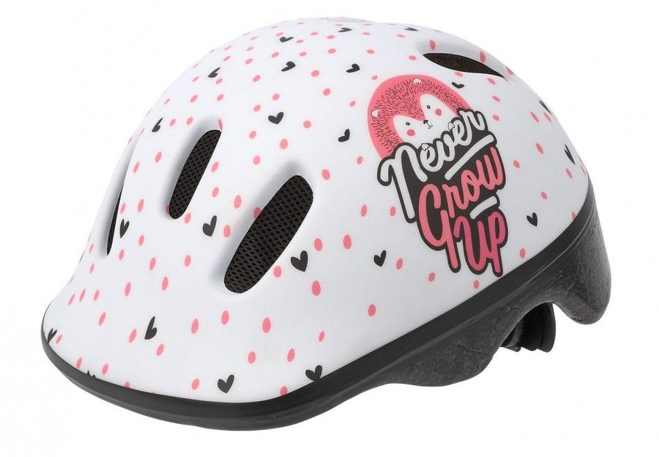 Polisport Kinderhelm Hoggy. maat: XXS (44 48 cm), kleur: wit roze mat