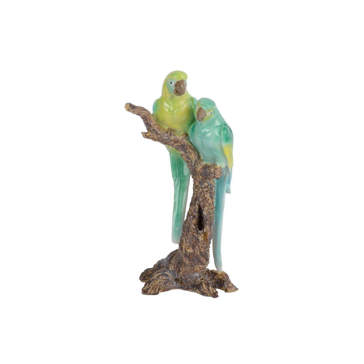 Decoris figure parrot on branch polyresin 8x11.5x22.5cm