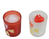 Decoris svíčka ve skle v.6,8cm srdce