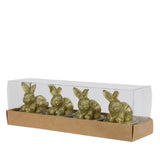 Decoris Téiliicht Kanéngchen Set e 4 h6cm Gold