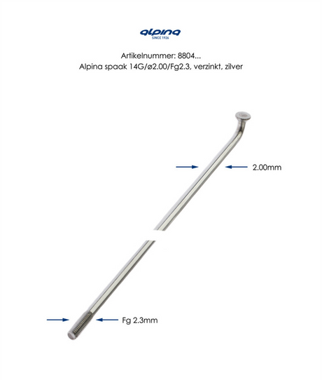 Alpina küllők 266-14 Ø2,33 mm fg 2,3 cink (144 darab)