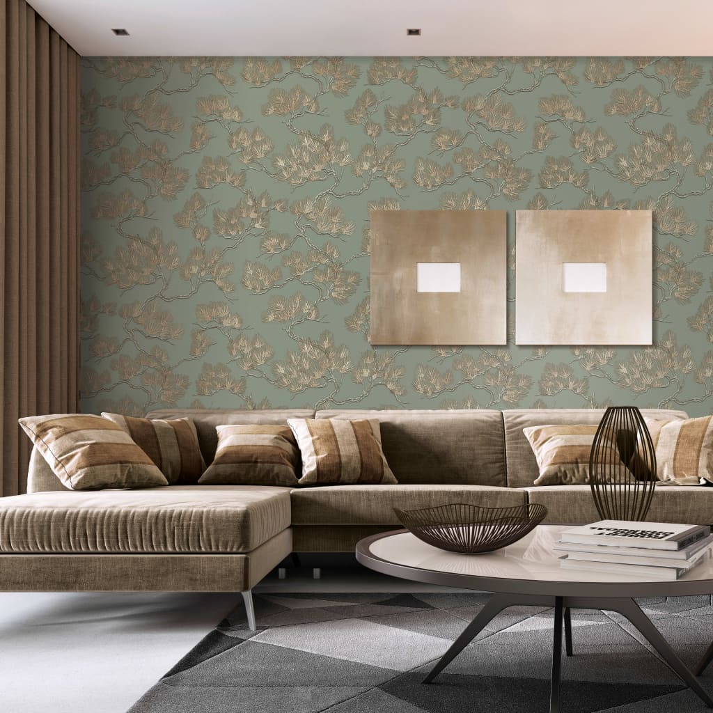 Dutch wallcoverings dutch wallcoverings behang pine tree groen