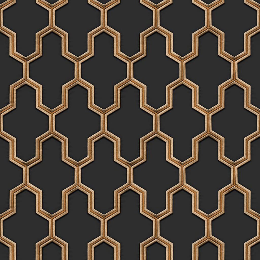 Dutch wallcoverings dutch wallcoverings behang geometric zwart en goudkleurig