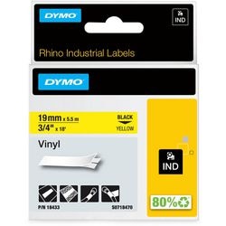 Rhino Dymo vinyl labels 19x5.5mm yellow