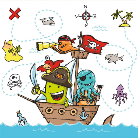 Papstar napkins pirate crew 3-layer 33x33cm